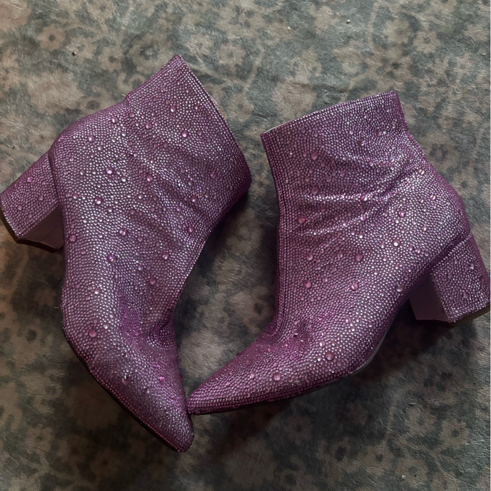 Betsey Johnson Pink Sparkle Heeled Boots